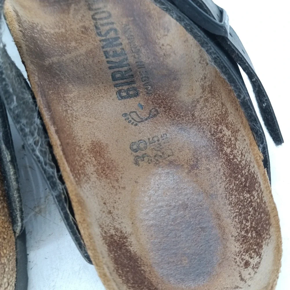 Birkenstock Gizeh Black Thong Sandals Women 38 L7 M5 Comfort Cork Shoes BI3